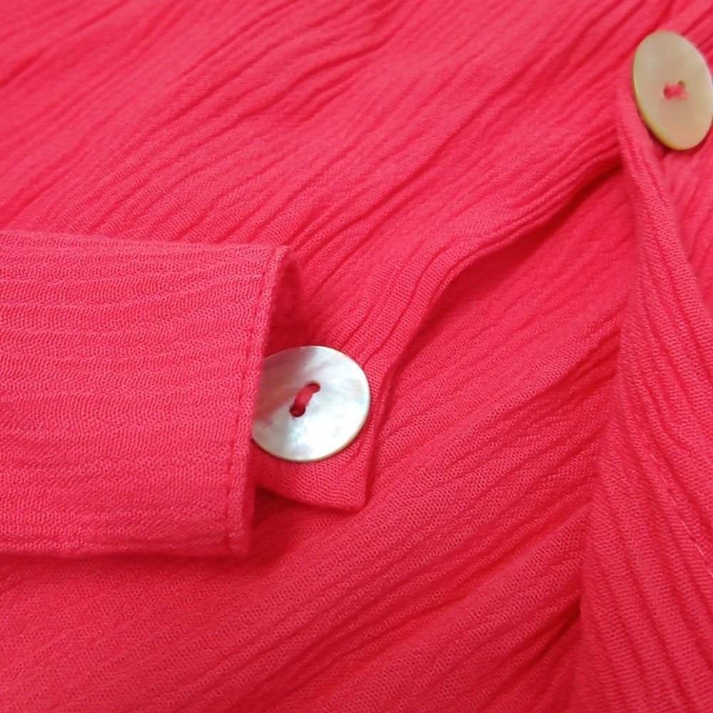 Essentials Jpr Coral Pink Button Down Blouse Top - image 8